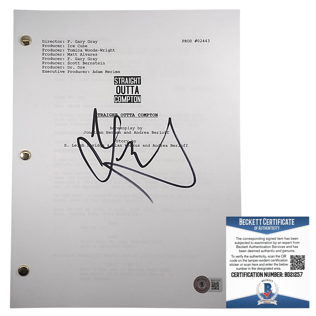 DJ Yella Signed N.W.A. 'Straight Outta Compton' Full Movie Script Beckett Authentic Cert