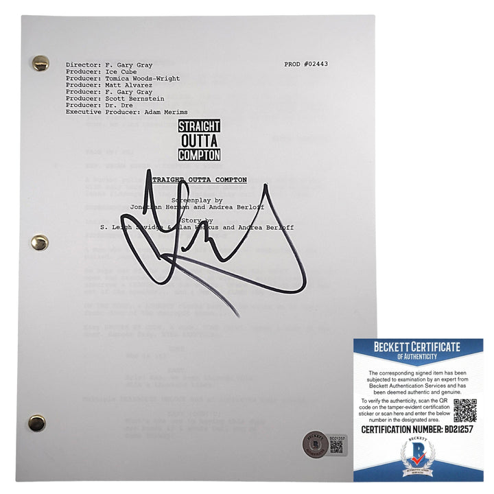 DJ Yella Signed N.W.A. 'Straight Outta Compton' Full Movie Script Beckett Authentic Cert