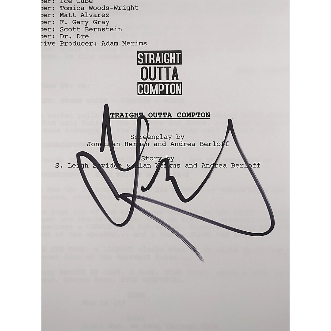 DJ Yella Signed N.W.A. 'Straight Outta Compton' Full Movie Script Beckett Authentic Cert