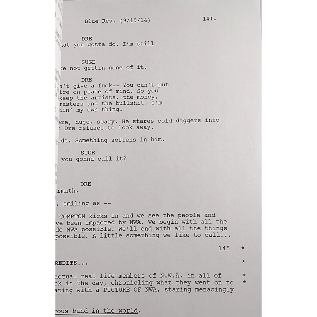 DJ Yella Signed N.W.A. 'Straight Outta Compton' Full Movie Script Beckett Authentic Cert