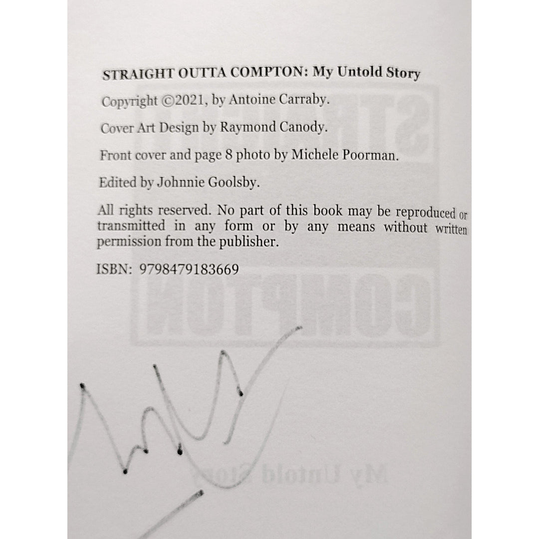 DJ Yella of NWA Signed Straight Outta Compton Hardcover First Edition Book Proof Beckett