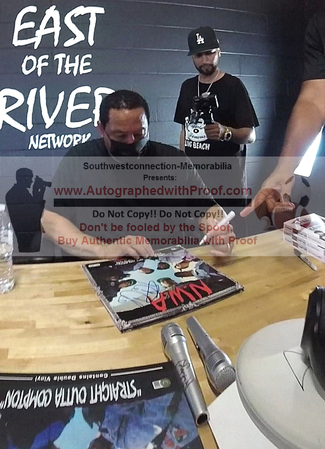 Ice Cube and DJ Yella Signed N.W.A. Straight Outta Compton 20th Anniv Record Album, Beckett