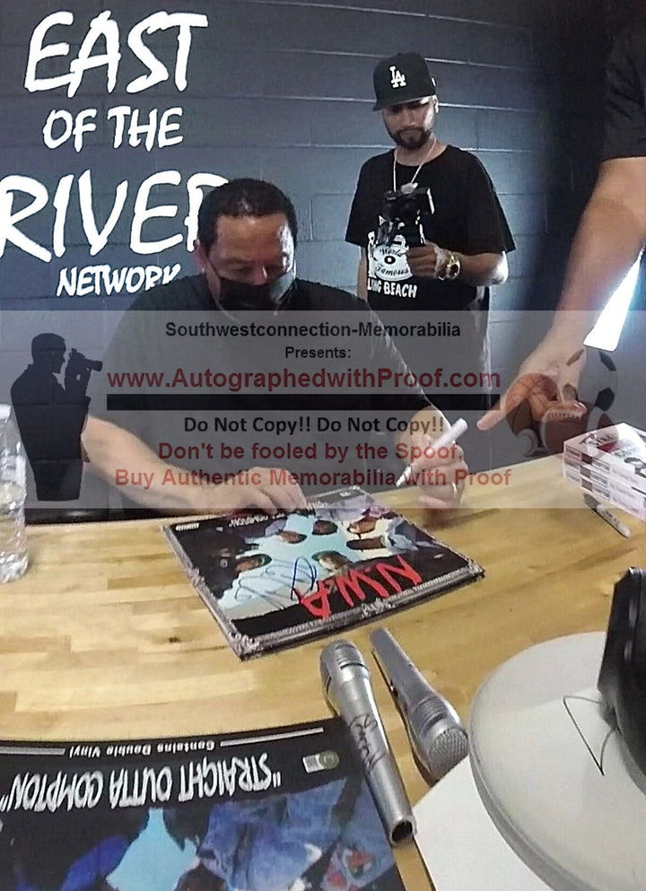 Ice Cube and DJ Yella Signed N.W.A. Straight Outta Compton 20th Anniv Record Album, Beckett