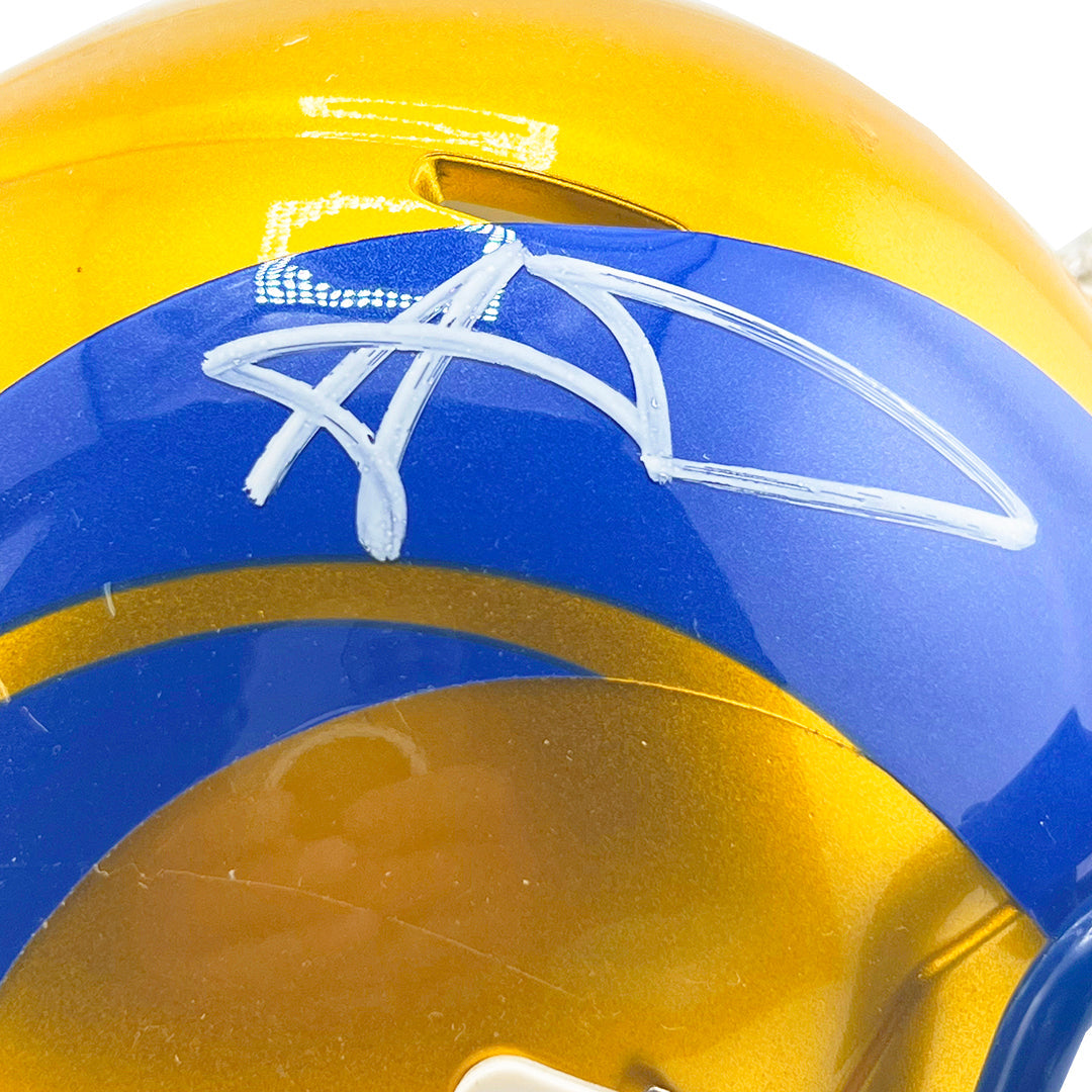 Aaron Donald Signed Los Angeles Rams Flash Mini Football Helmet (Beckett)