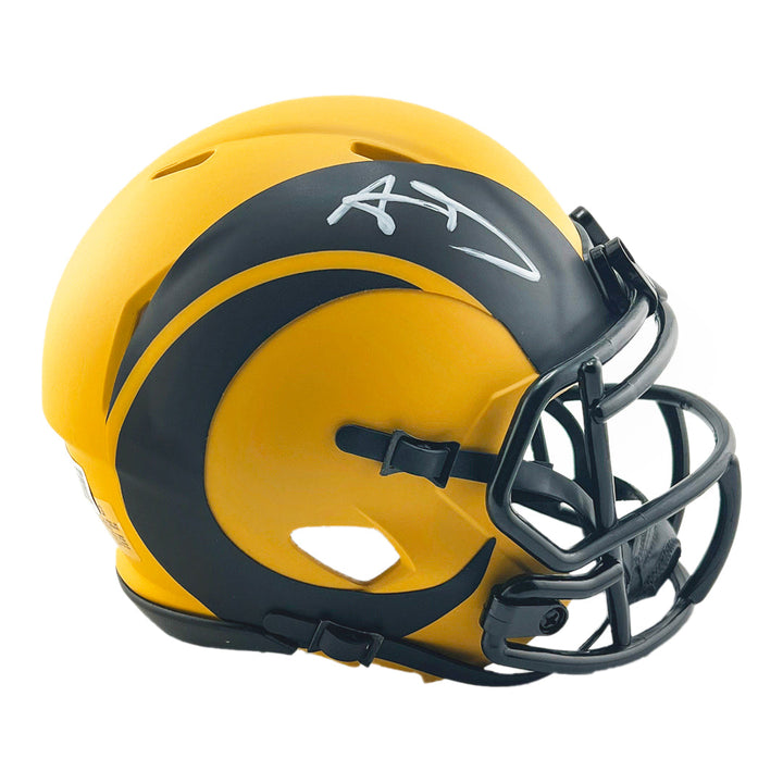 Aaron Donald Signed Los Angeles Rams Rave Mini Football Helmet (Beckett)