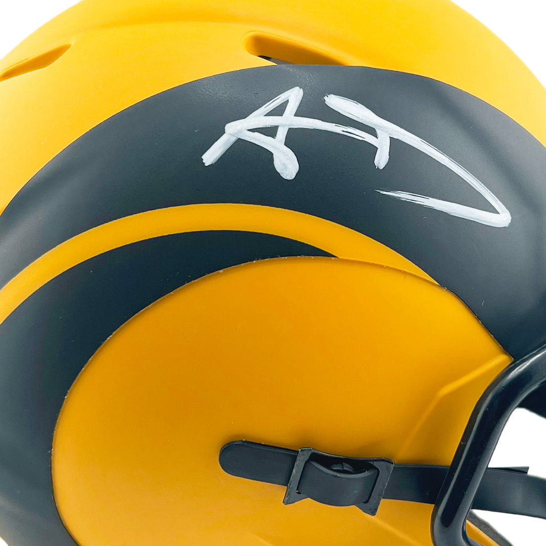 Aaron Donald Signed Los Angeles Rams Rave Mini Football Helmet (Beckett)