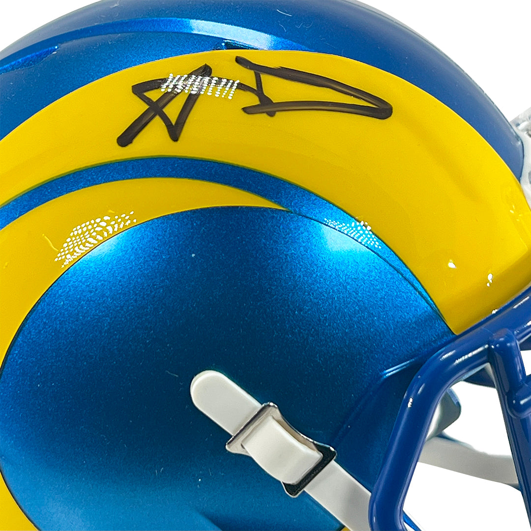 Aaron Donald Signed Los Angeles Rams Speed Mini Football Helmet (Beckett)