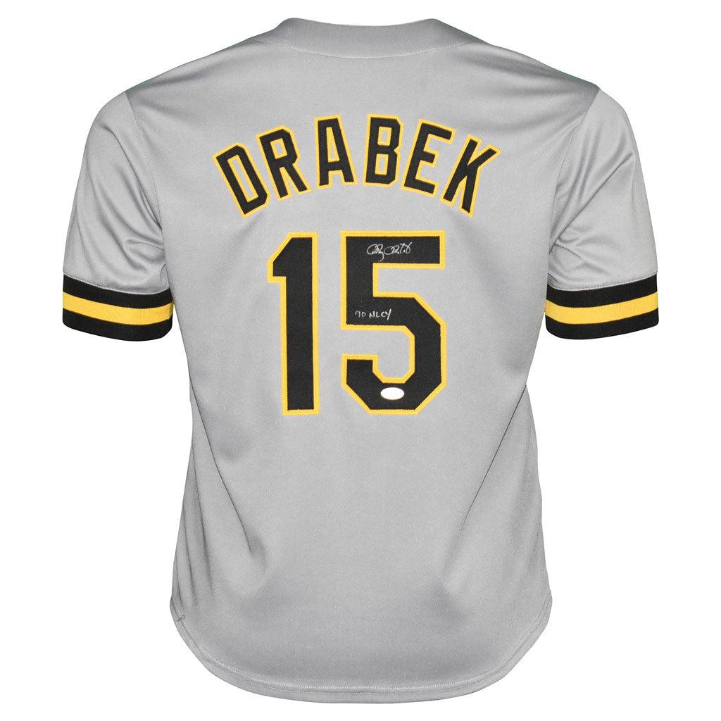 Doug Drabek Signed 90 NL CY Inscription Pittsburgh Grey Baseball Jersey (JSA)