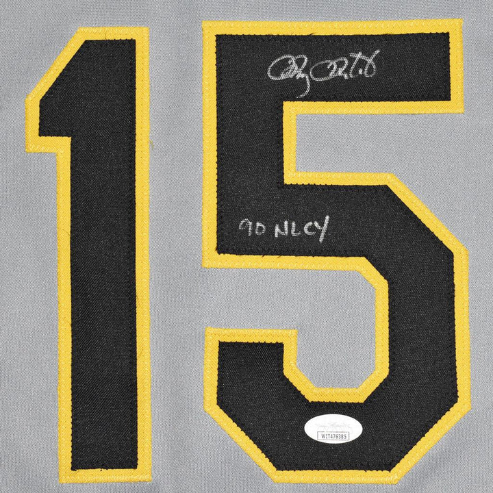 Doug Drabek Signed 90 NL CY Inscription Pittsburgh Grey Baseball Jersey (JSA)