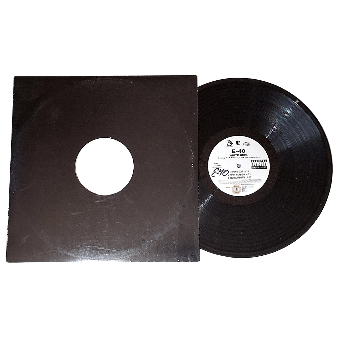 E-40 Signed White Gurl / Just Fkn 12" Single Vinyl Record Album Beckett Authentication