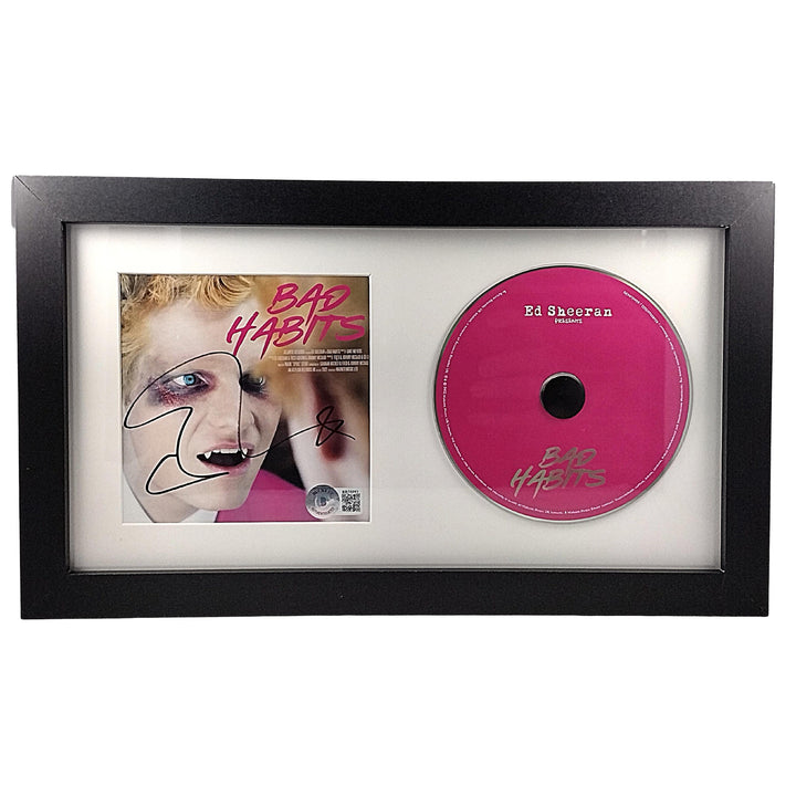 Ed Sheeran Autographed Bad Habits CD Booklet Framed Matted Beckett Authentic Auto COA