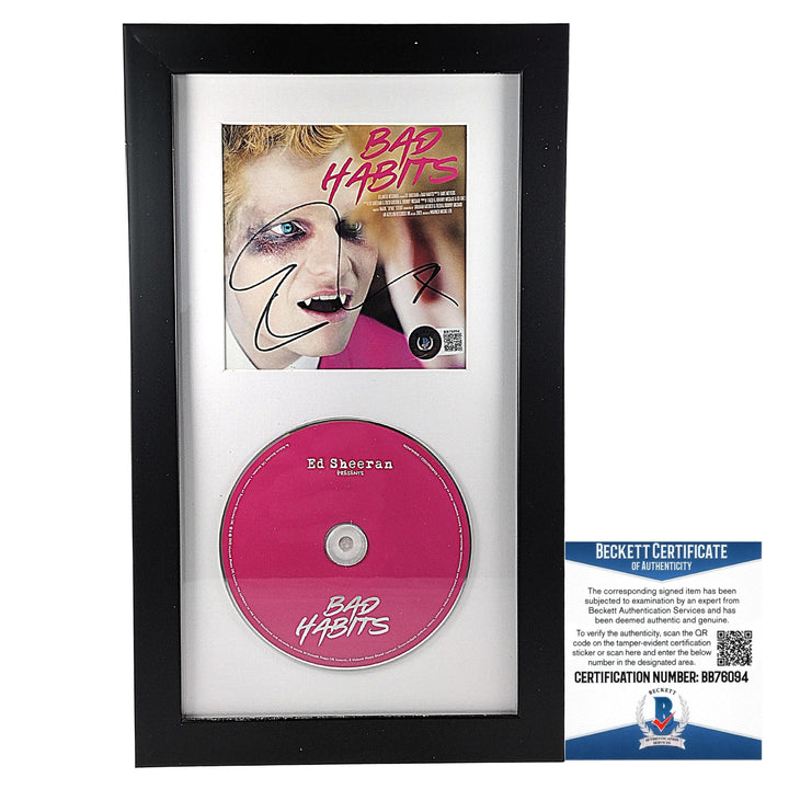 Ed Sheeran Signed Bad Habits CD Booklet Framed Matted Beckett Authentication COA