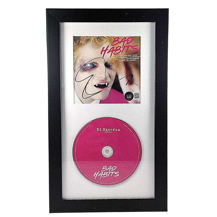 Ed Sheeran Signed Bad Habits CD Booklet Framed Matted Beckett Authentication COA