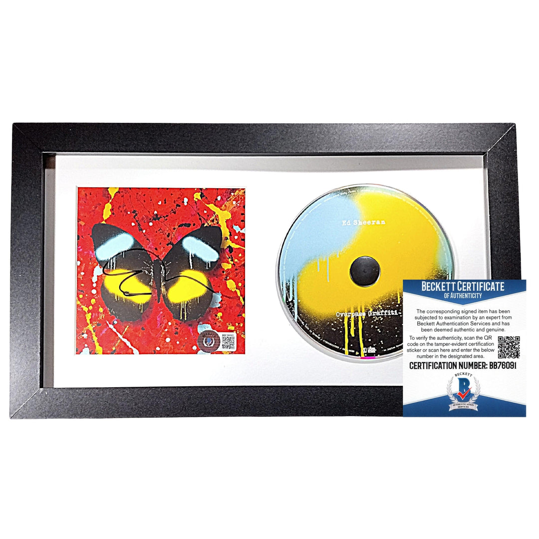 Ed Sheeran Signed Overpass Graffiti CD Booklet Framed Matted Wall Display Beckett