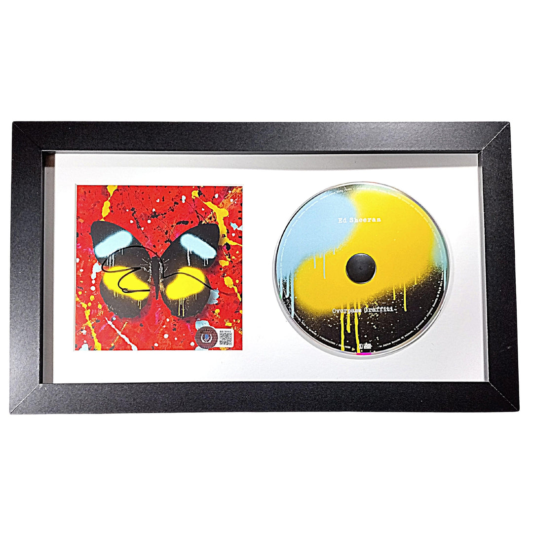 Ed Sheeran Signed Overpass Graffiti CD Booklet Framed Matted Wall Display Beckett