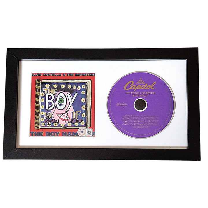 Elvis Costello Signed The Boy Named If CD Album Booklet Framed Matted Beckett Authentic