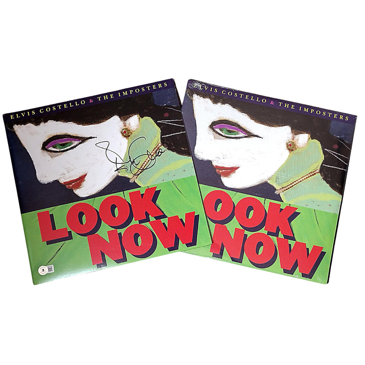 Elvis Costello Signed Look Now Vinyl Record Album Cover Beckett Authentication