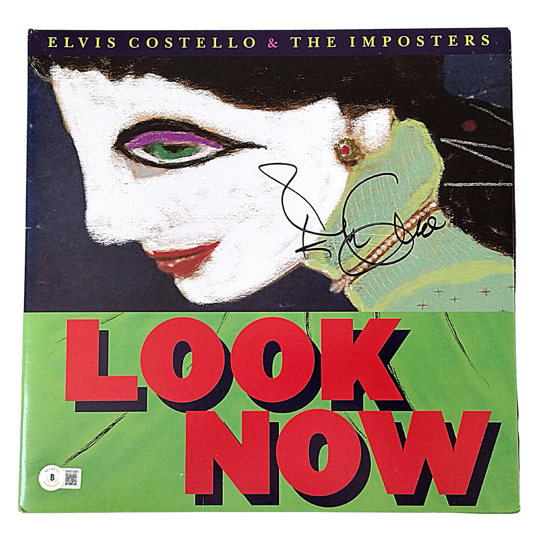 Elvis Costello Signed Look Now Vinyl Record Album Cover Beckett Authentication
