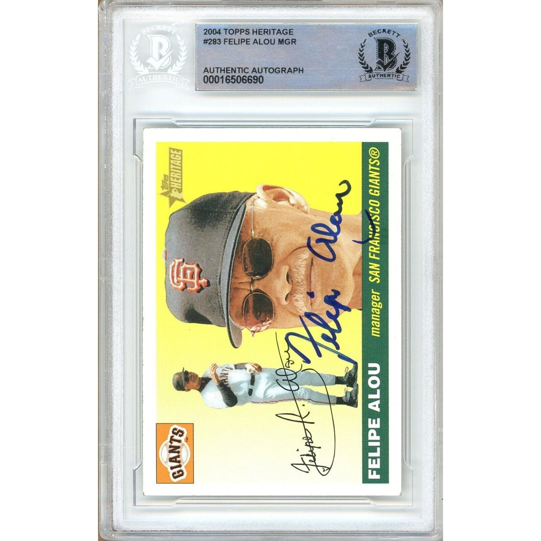 Felipe Alou San Francisco Giants Signed 2004 Topps Heritage Card Beckett Auth Auto Slab