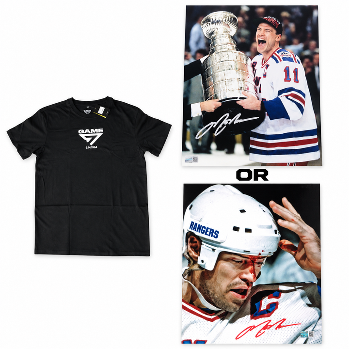 GAME 7 T-Shirt and Autographed Mark Messier 8x10 photo (CX Auth)