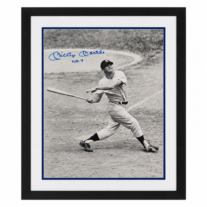 Mickey Mantle New York Yankees Autographed Inscribed Framed 16x20 Photo PSA LOA