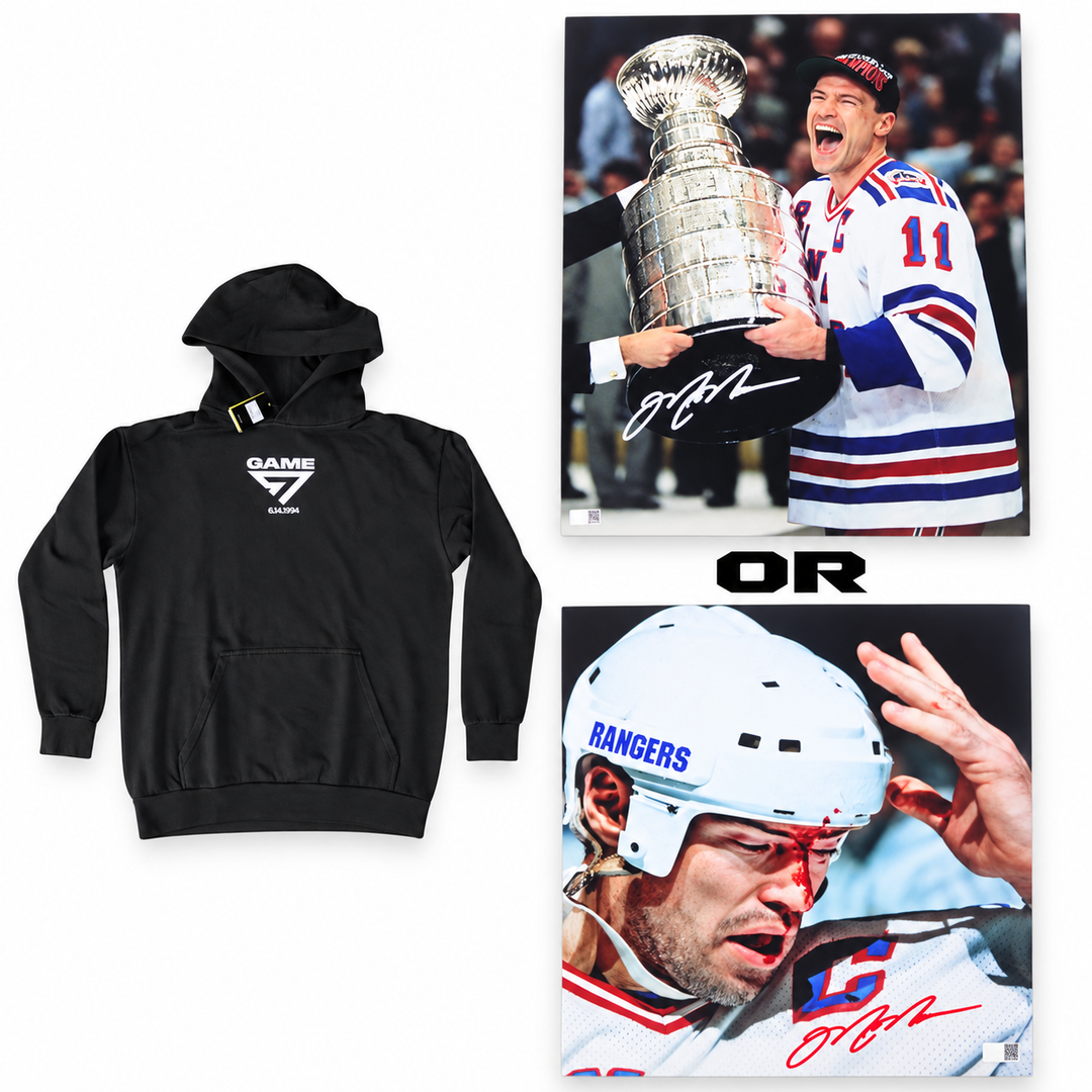 GAME 7 Hoodie and Autographed Mark Messier 11x14 Photo (CX Auth)
