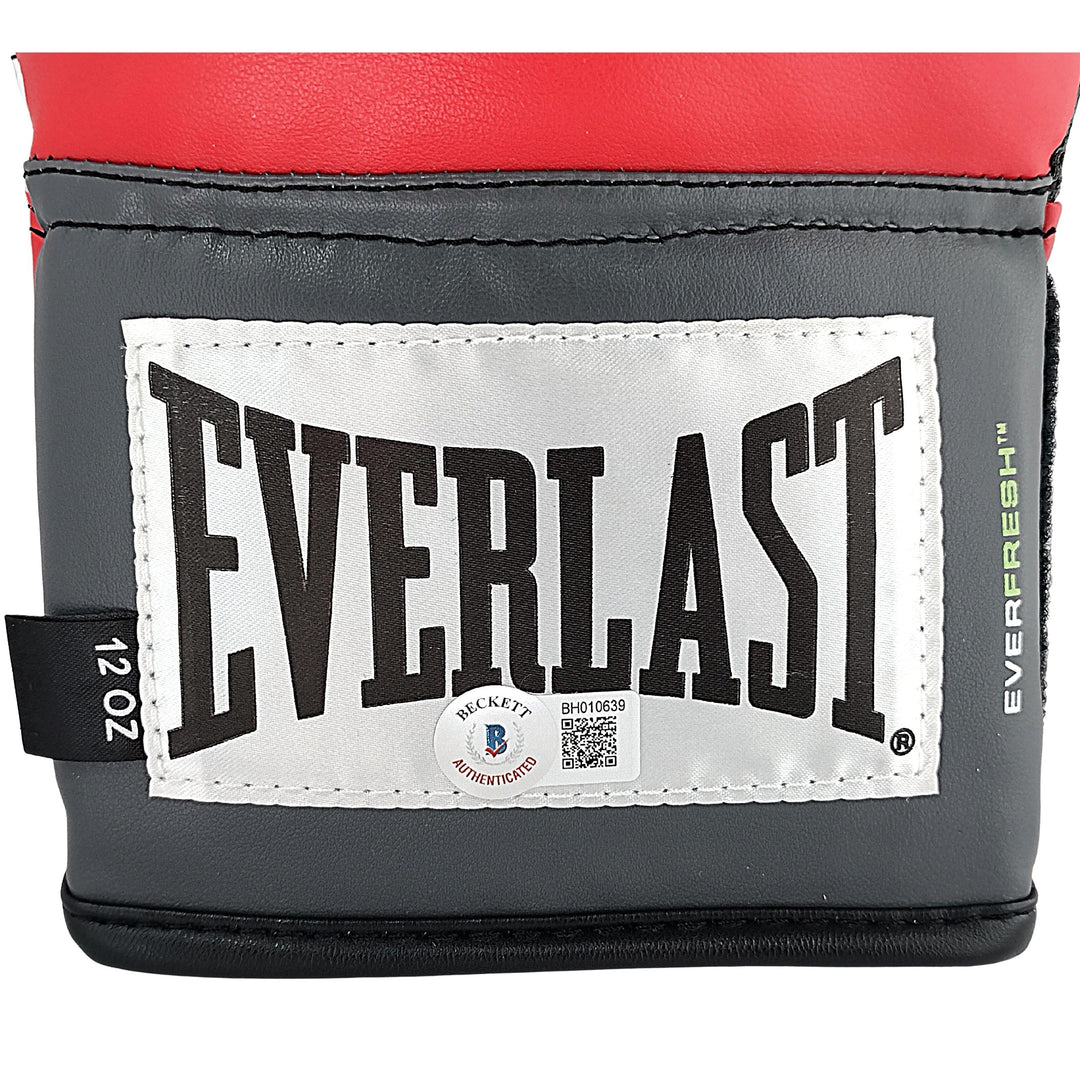 Fernando Vargas Jr. Autographed Everlast Red Boxing Glove Proof Photo Beckett Certified