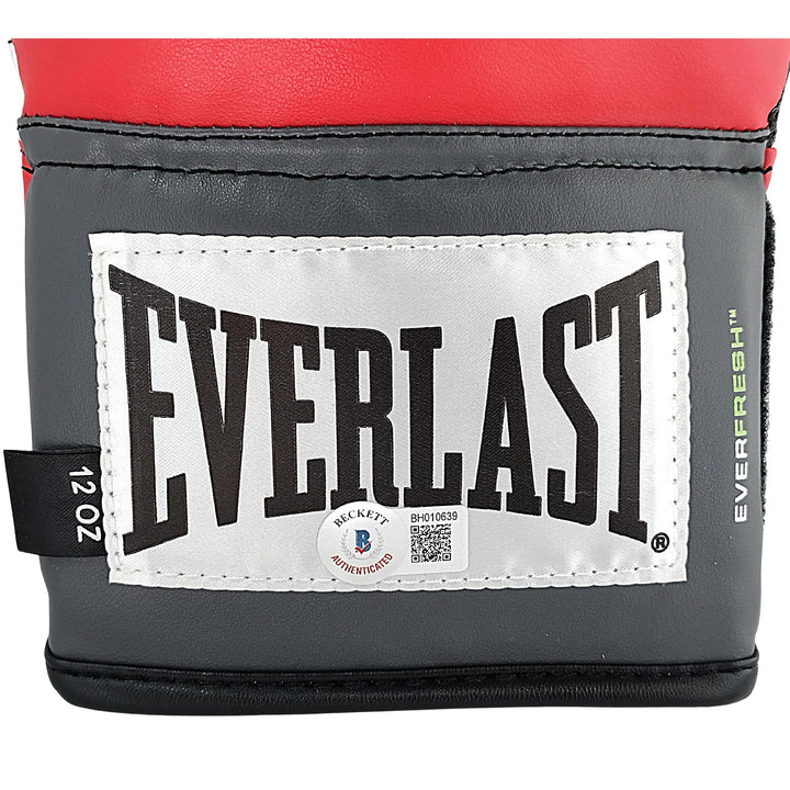 Fernando Vargas Jr. Autographed Everlast Red Boxing Glove Proof Photo Beckett Certified
