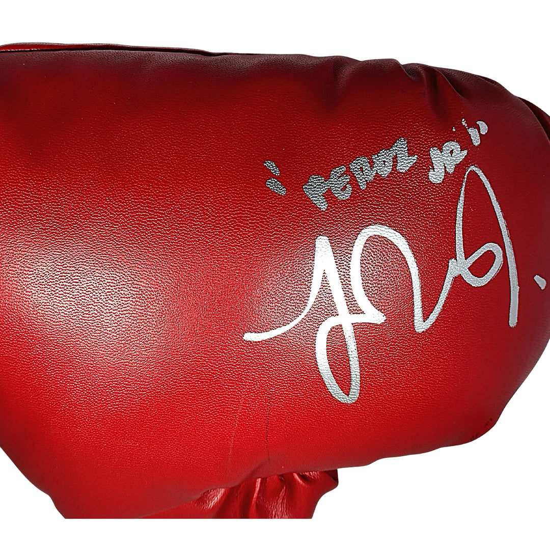 Fernando Vargas Jr Signed Red Everlast Boxing Glove Proof Photo Beckett Authentication