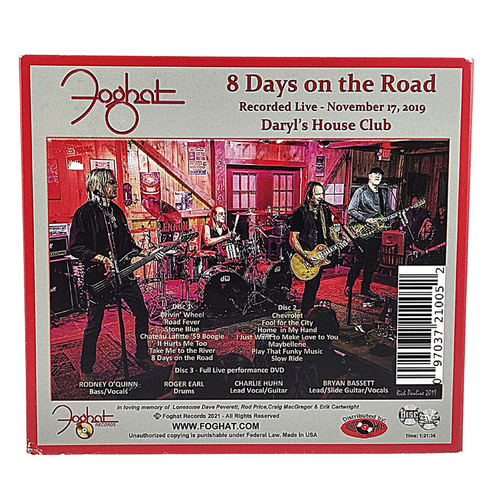 Foghat Band Signed 8 Days On The Road Compact Disc Cover CD Beckett LOA