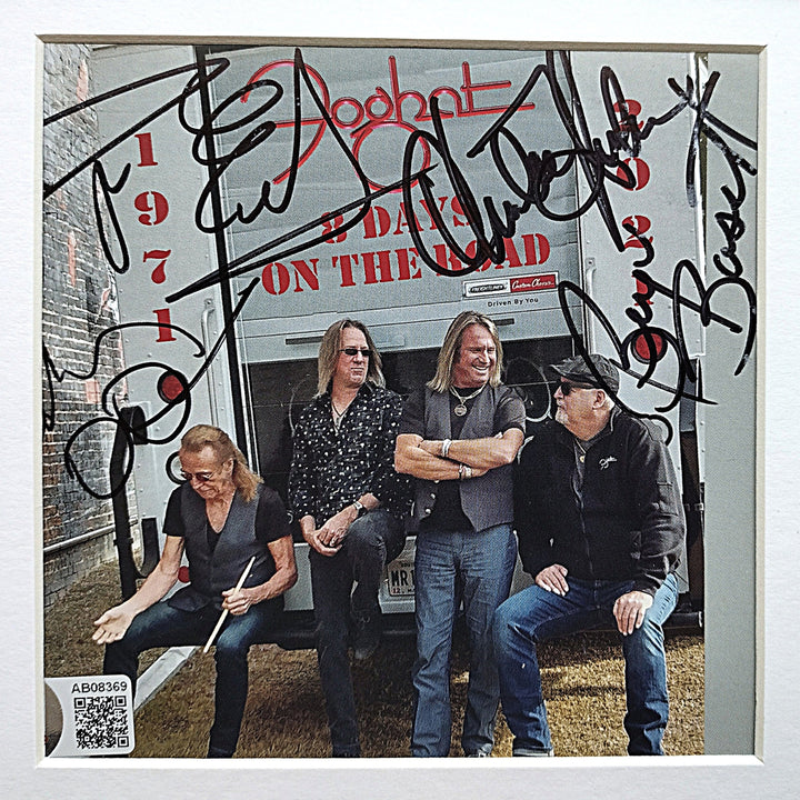Foghat Band Autographed 8 Days On The Road CD Album Cover Framed Beckett COA