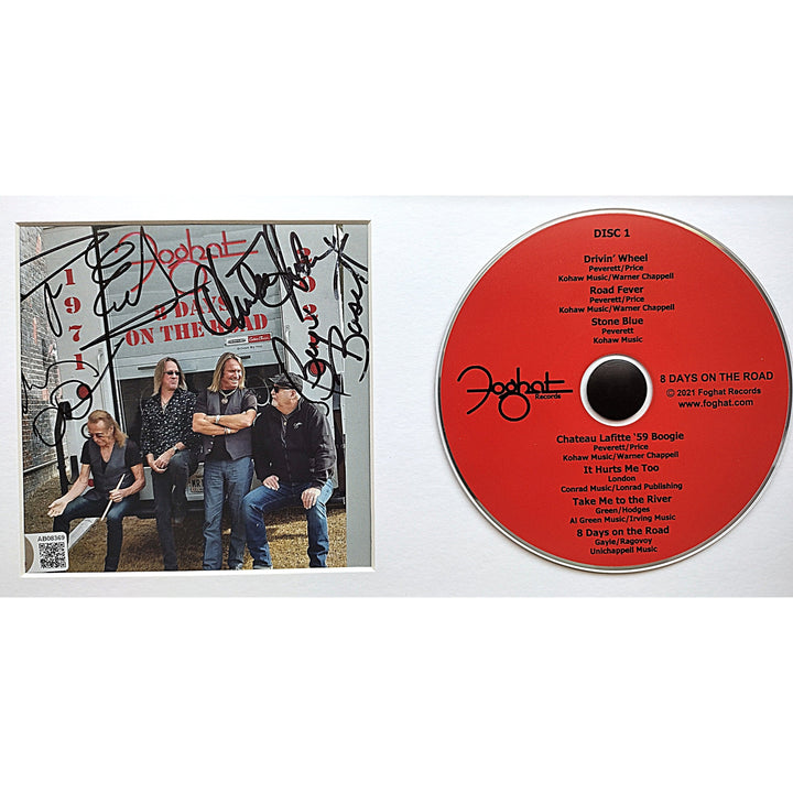Foghat Band Autographed 8 Days On The Road CD Album Cover Framed Beckett COA
