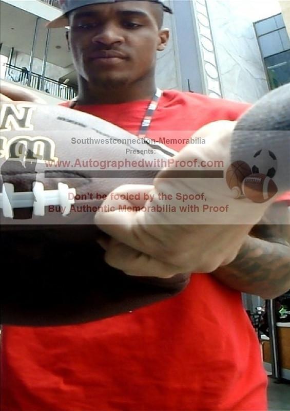 Demarcus Robinson Signed NFL Wilson Football, Baltimore Ravens, Proof Photo, Beckett COA