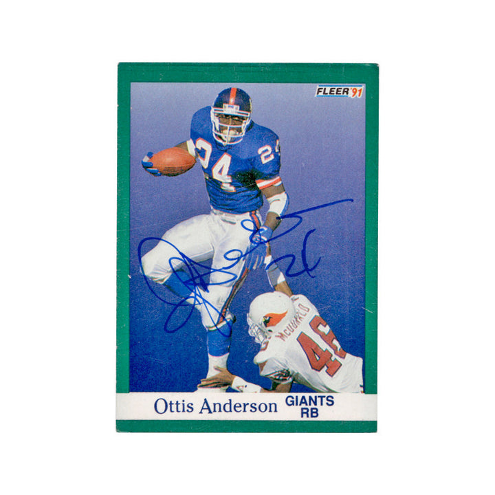 1991 Fleer Ottis Anderson Autograph Auto Signed Signature New York Giants