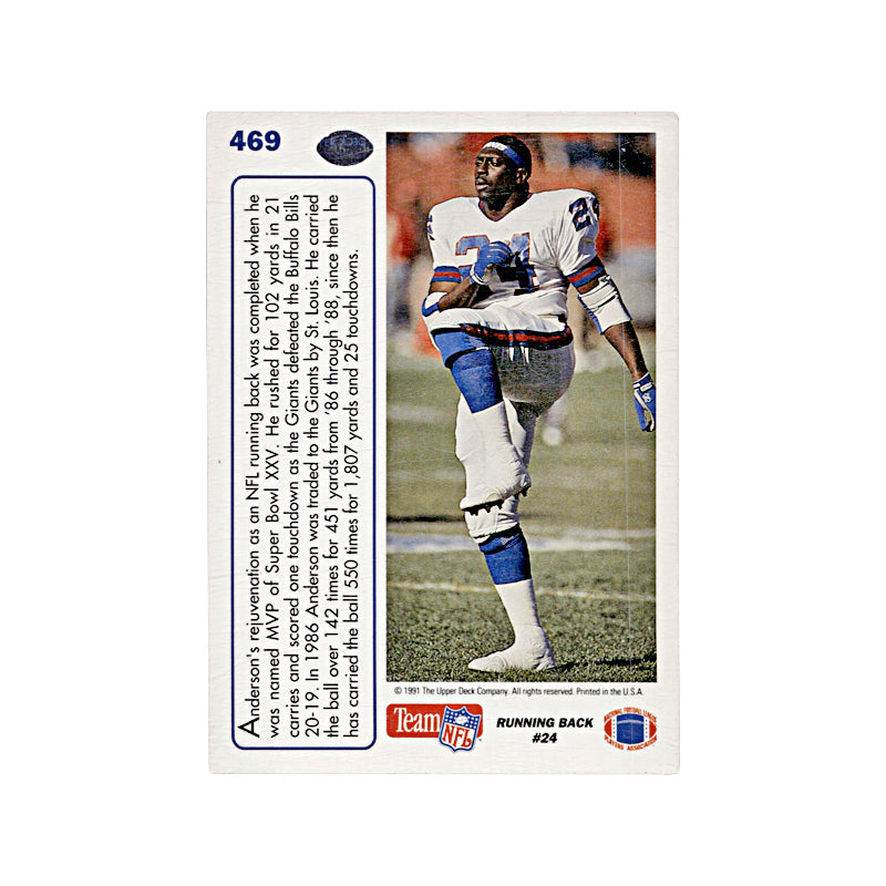 1991 Upper Deck Ottis Anderson Team MVP Autograph Auto Signed Signature Giants