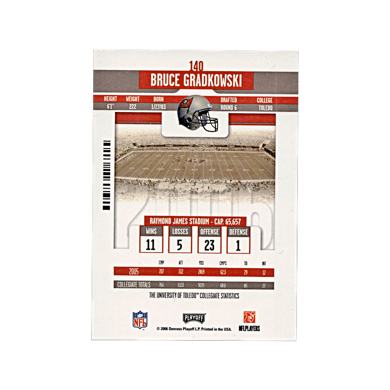 2006 Payoff Contenders Bruce Gradkowski Autograph Auto Signed Signature Bucs
