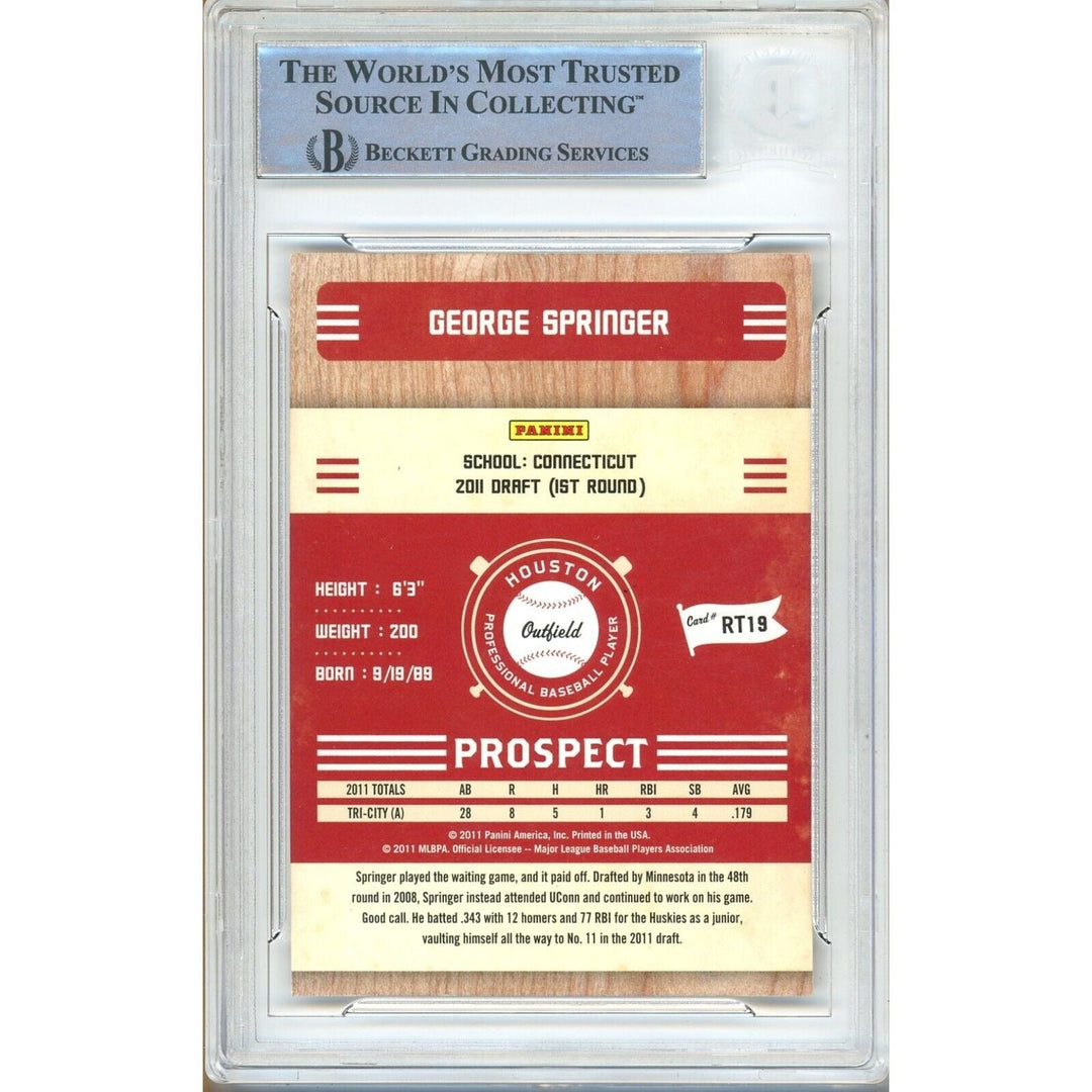 George Springer Houston Astros Signed 2011 Playoff Contenders Prospect Ticket Card BAS