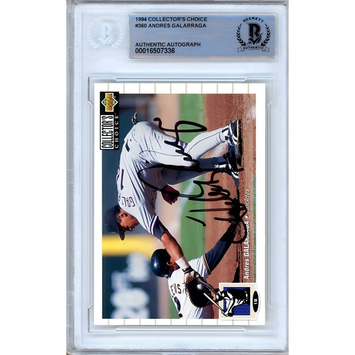 Andres Galarraga Colorado Rockies Signed 1994 Collectors Choice BAS Auth Auto Slab