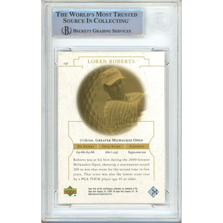 Loren Roberts Signed 2001 Upper Deck Victory March PGA Tour Golf Card Beckett Auth Auto
