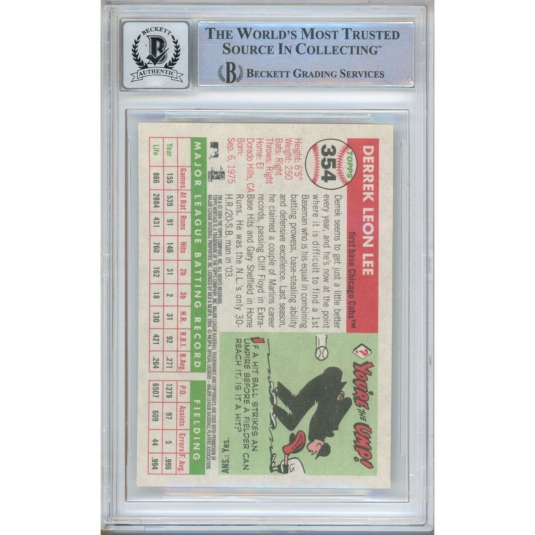Derrek Lee Chicago Cubs Signed 2004 Topps Heritage SP Card BGS Auto 10 Graded Slab