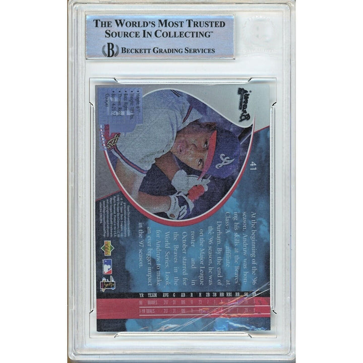 Andruw Jones Atlanta Braves Signed 1997 UD3 Baseball Card Beckett Auth Auto Slab
