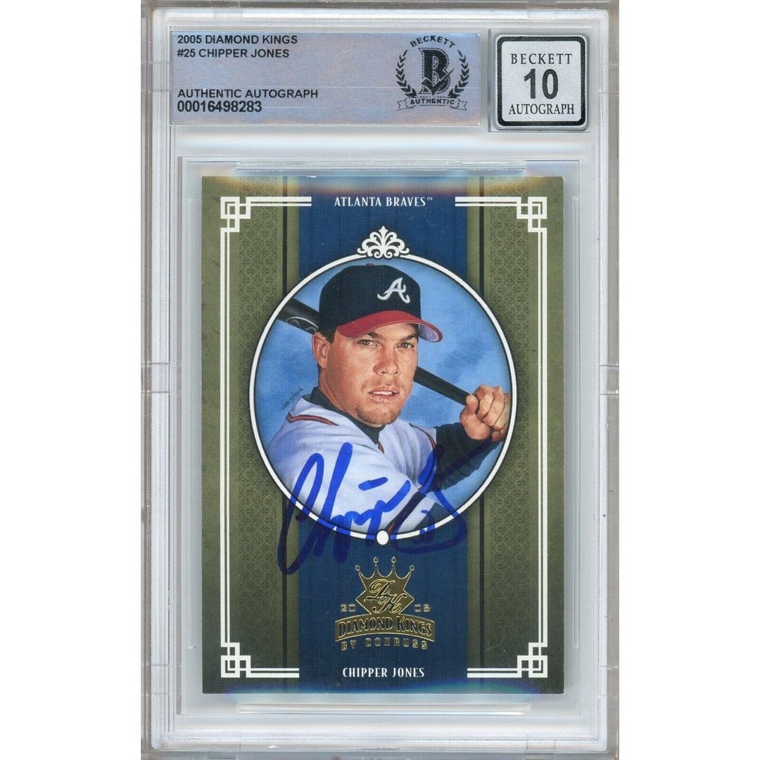 Chipper Jones Atlanta Braves Signed 2005 Donruss Diamond Kings Card BGS Auto 10 Graded
