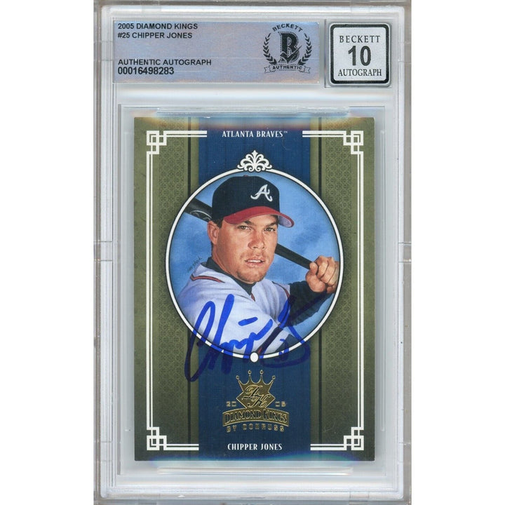 Chipper Jones Atlanta Braves Signed 2005 Donruss Diamond Kings Card BGS Auto 10 Graded