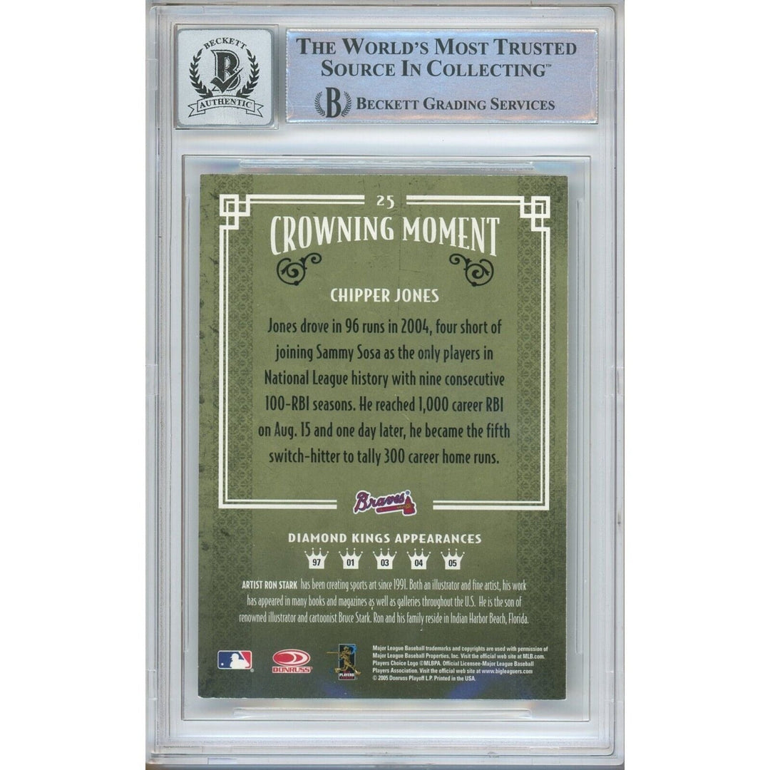 Chipper Jones Atlanta Braves Signed 2005 Donruss Diamond Kings Card BGS Auto 10 Graded
