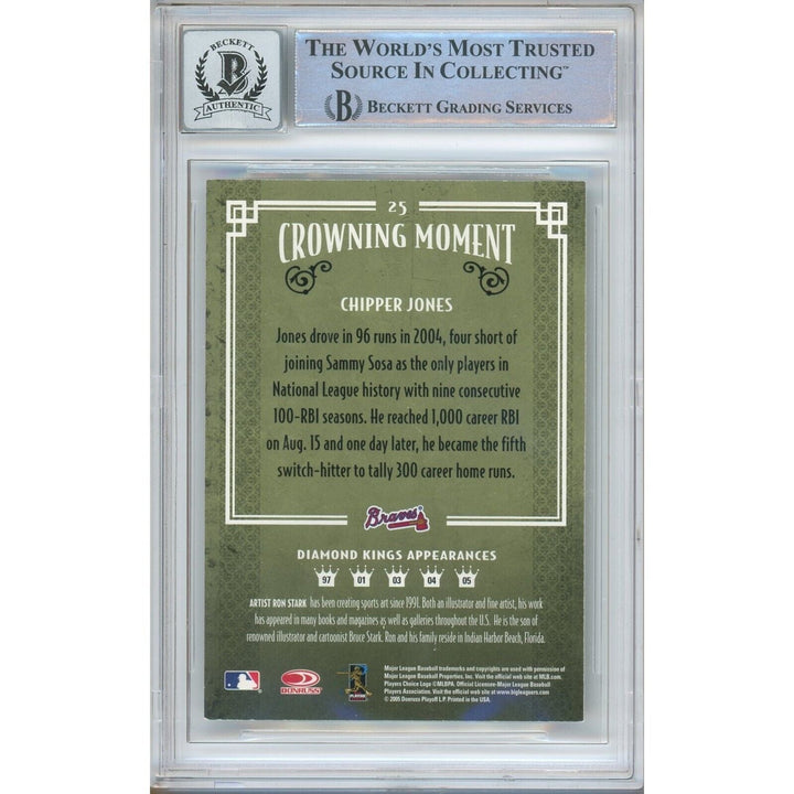 Chipper Jones Atlanta Braves Signed 2005 Donruss Diamond Kings Card BGS Auto 10 Graded