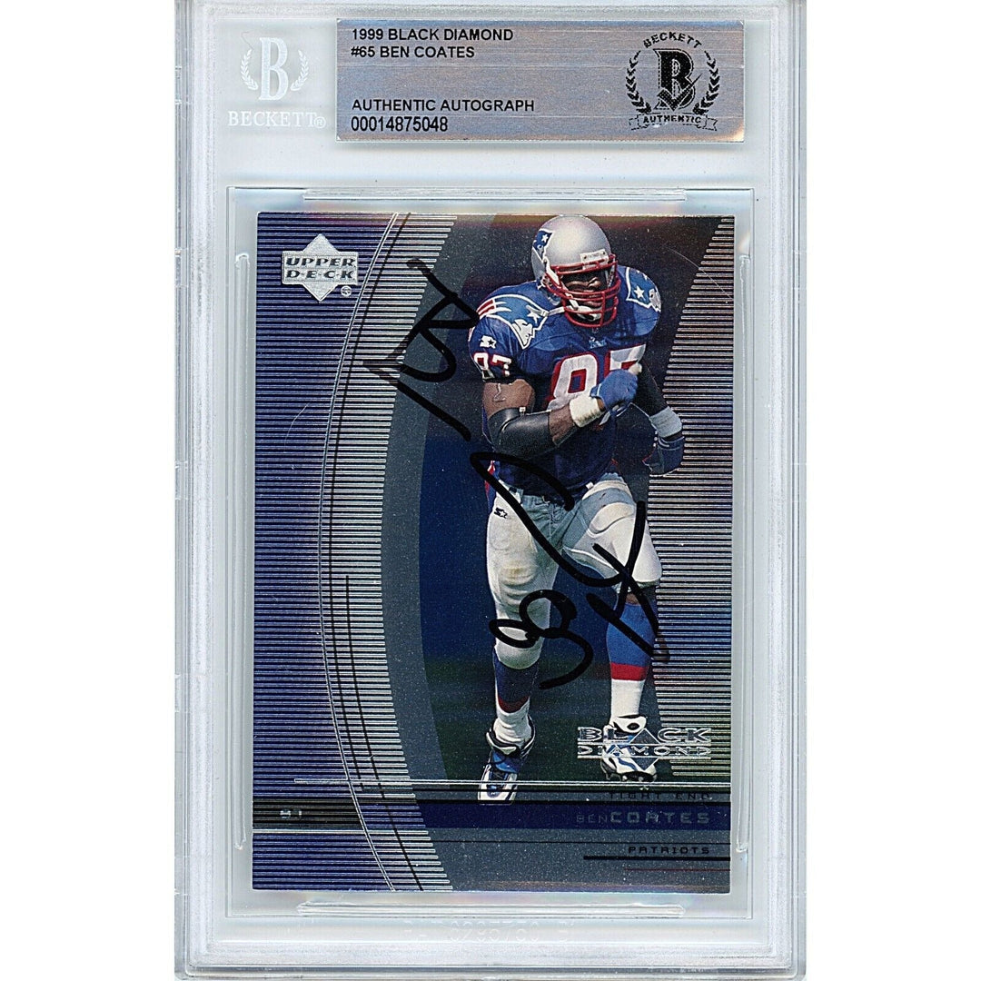 Ben Coates New England Patriots Signed 1999 UD Black Diamond Beckett Auth Auto Slab