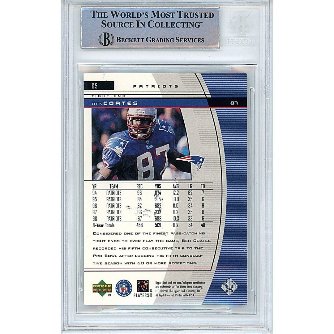 Ben Coates New England Patriots Signed 1999 UD Black Diamond Beckett Auth Auto Slab