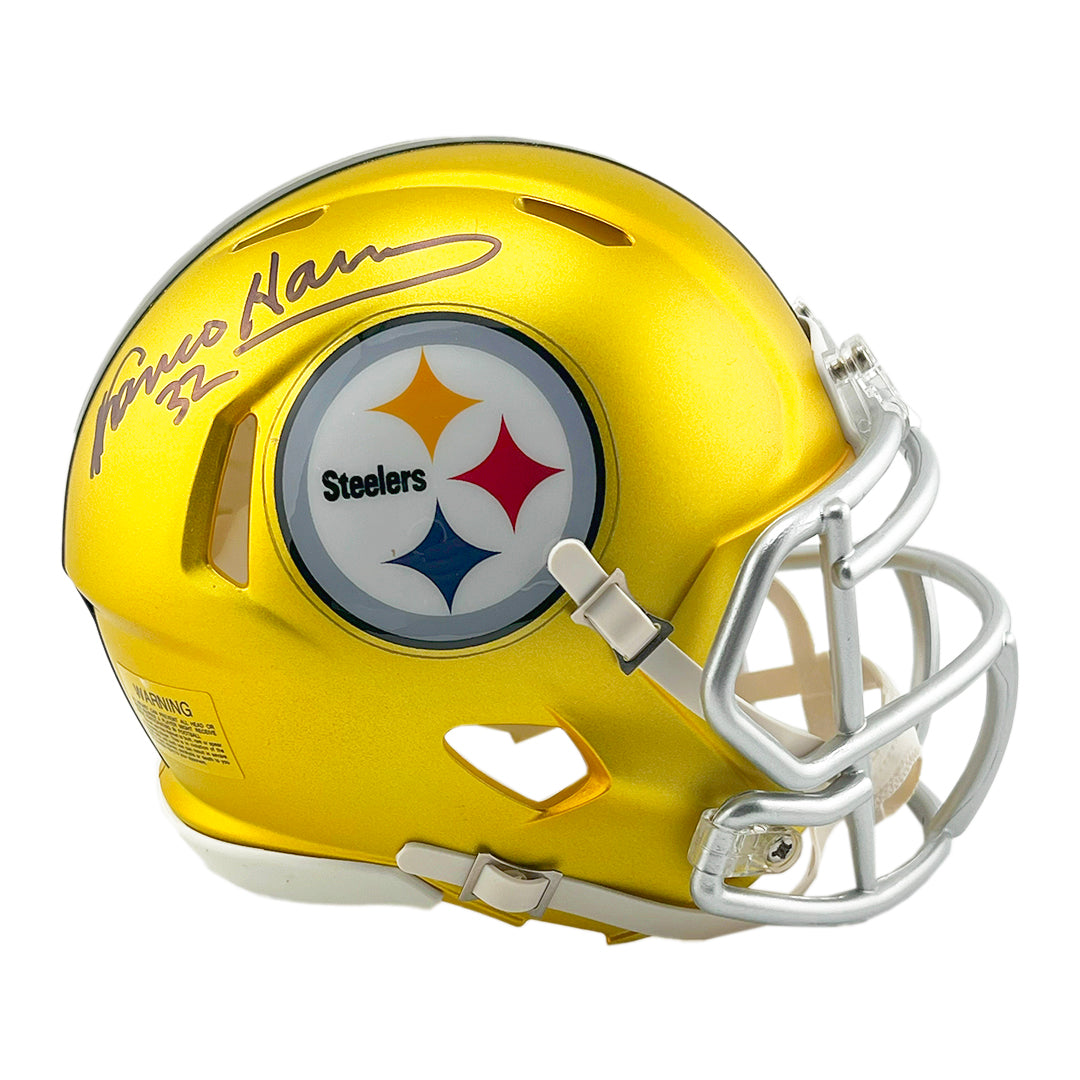 Franco Harris Signed Pittsburgh Steelers Blaze Mini Football Helmet (Beckett)
