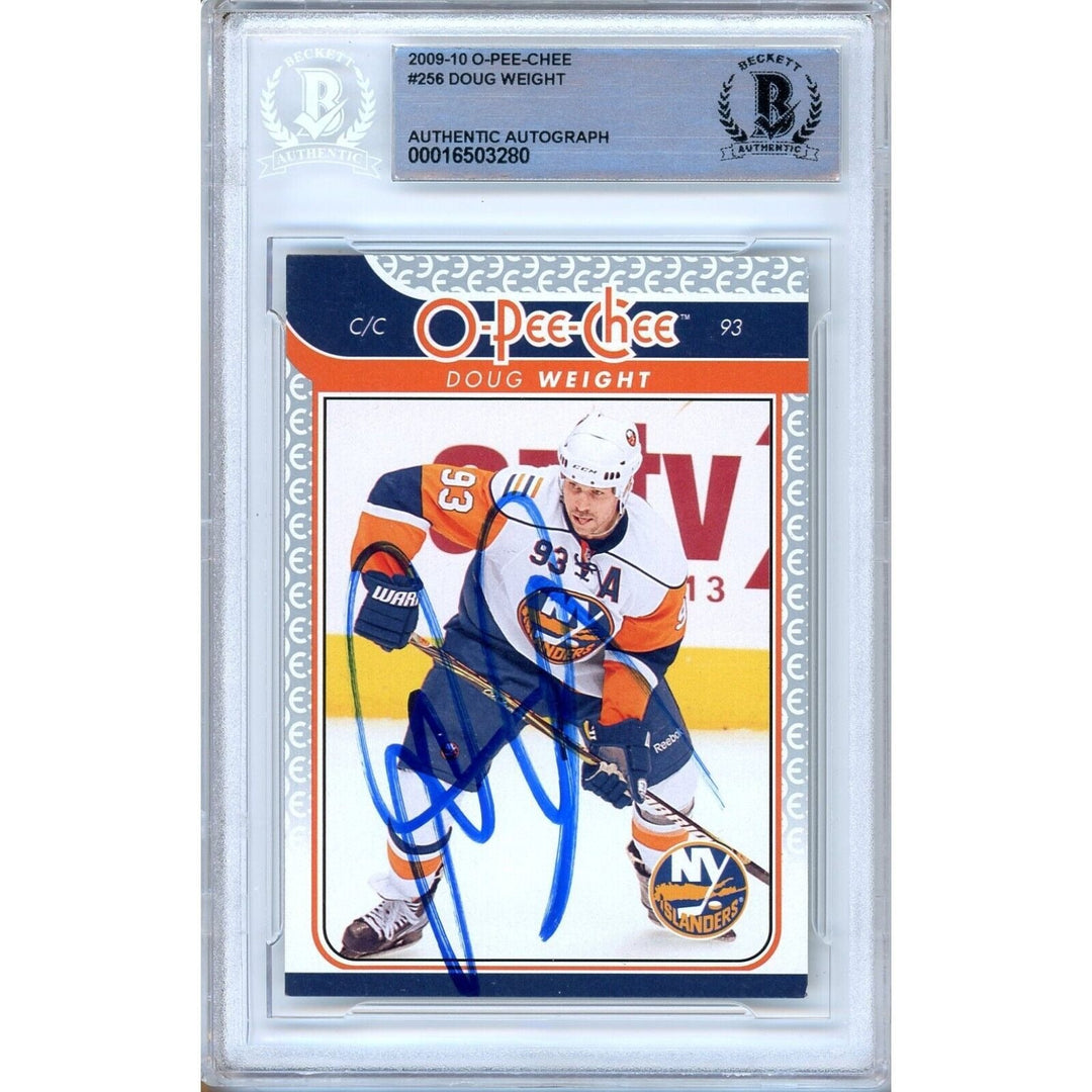 Doug Weight New York Islanders Signed 2009-10 O-Pee-Chee Card Beckett Auth Auto Slab