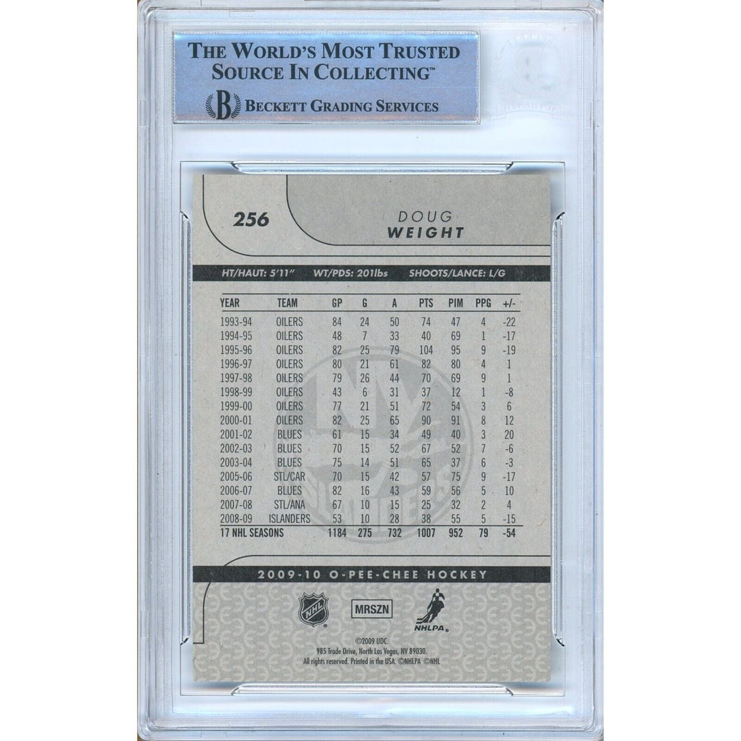 Doug Weight New York Islanders Signed 2009-10 O-Pee-Chee Card Beckett Auth Auto Slab